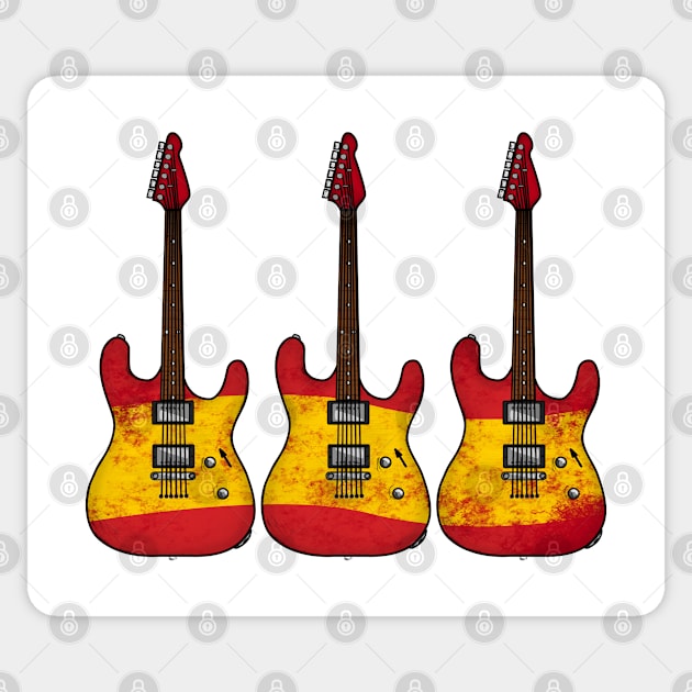 Electric Guitar Spanish Flag Guitarist Musician Spain Sticker by doodlerob